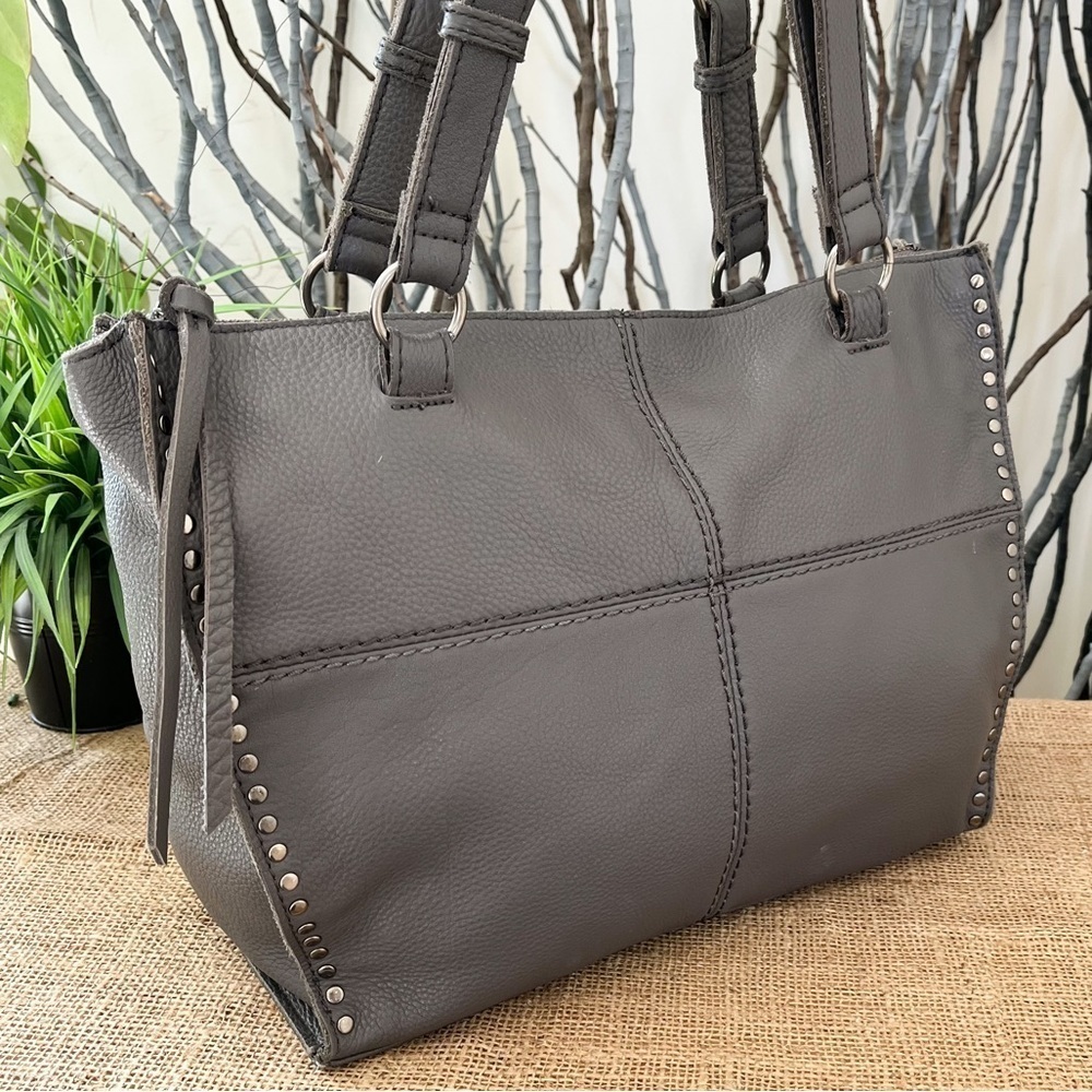 The Sak Silverlake Gray Studded Shopper Shoulder Bag
